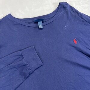 Polo Ralph Lauren Long Sleeve T-Shirt‎ Cotton Casual Top Navy Blue Men's XL